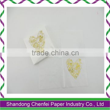 Disposable Customized Gold Stamping Heart Paper Napkins