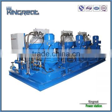 HFO treatment separator unit for land use oil fired power plant