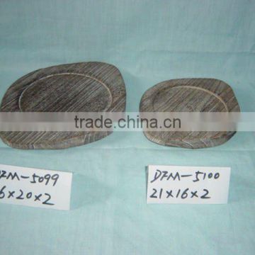 carbonized wholesale decorative round wooden plate