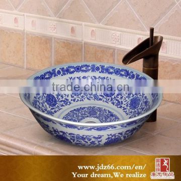 Jingdezhen traditional Blue and white ceramic kitchen sinks