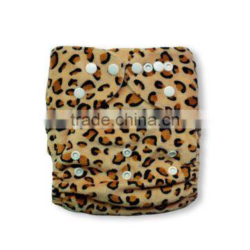 Hot Minky Leopard Print Pocket Baby Diapers