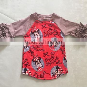 Ruffle raglan shirt cute mouse girl latest design top wholesale clothing persnickety remake