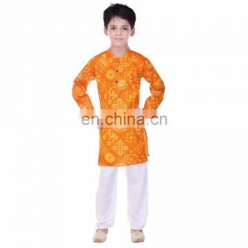 Soundarya low range cotton printed ethnic kurta pajama set for boys