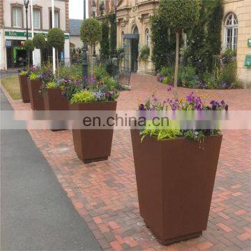 Weather Resistant 2mm Corten Steel Metal Rusty Large Planter Rectangle