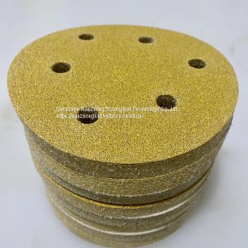 100pcs/box High quality hand grinding plate Special flocking sandpaper for automobile rust removal, high quality 8-hole yellow sandpaper