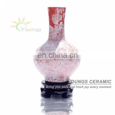 Special Craft Jingdezhen Pink Crystalline Glazed Porcelain Vase For Wholesale