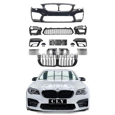 CLY Car bumpers For 2010-2017 BMW 5 Series F10 F18 Upgrade 2021 M5 Body kits With Siamese large Grille