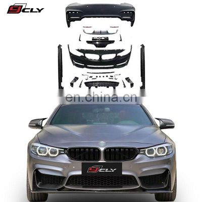 CLY Car Bumpers For BMW 4 Series F32 F33 F36 change to M4 Front rear car bumpers Body kits side skirt m4 fenders diffuser