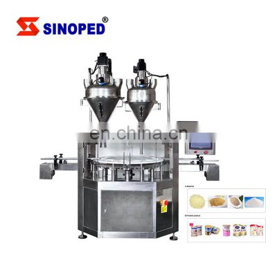 New Type Milk Powder Filling Machinery Automatic Rotary Type Powder Filling Machine For Food & Beverage Factory