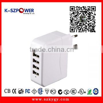 2016 G-series25W K- 0549004 port usb wall charger 5V USB charger with UL,FCC certificates
