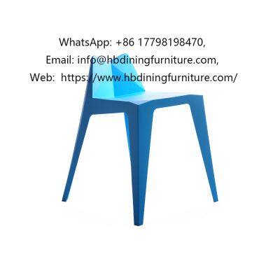 One-piece all-plastic irregular backrest chair