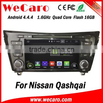 Wecaro Android 4.4.4 car dvd player 8" touch screen for nissan qashqai car mp3/mp4 player WIFI 3G A9 cpu 2014 2015