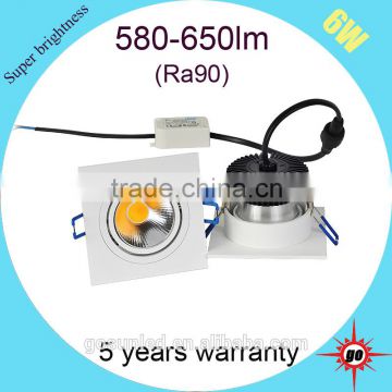 6w square shape COB LED downlight with CE RoHS certification