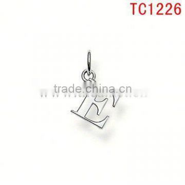 TC1226 fashion pendant DIY beautiful alphabet E stainless steel pendant&charm