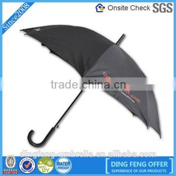Customize logo wind protection plastic straight handle umbrella