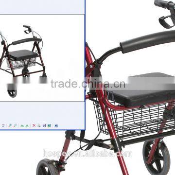 most fashion colour easy going wheels rollator walker with seat and backrest