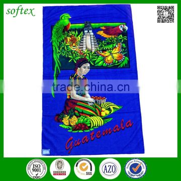 china manufacturer microfiber polyester warp knitted custom silk screen beach towels