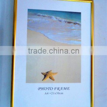 A4 golden aluminum poster photo picture frame for wholesale