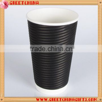 16 oz disposabl double layers insulated corrugated paper coffee cup