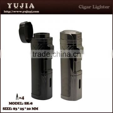 Yujia 4 flame cigar torch lighter with punch custom                        
                                                Quality Choice
