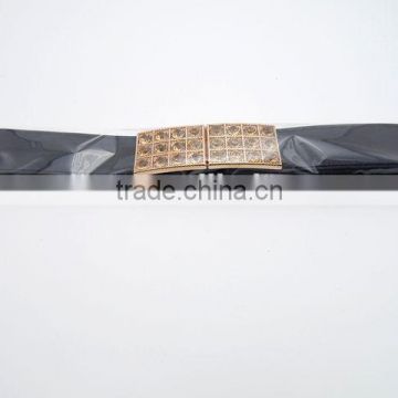 alloy buckle belt for lady strethc fiber elastic rayon PU belt making machine factory wholesale