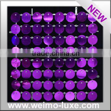2016 New Patent Shimmer Purple Disc Sequins With Clear Grid For Event/Show/Stage Backdrop Decoration
