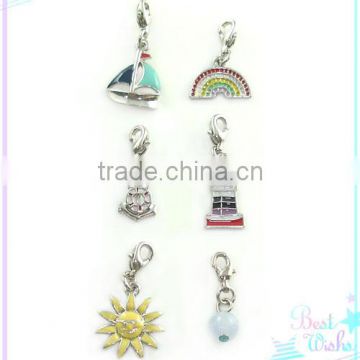China supplier silver plating color rhinestone sea sun pendant charms
