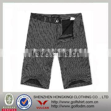 Black grid pattern summer half pants for men