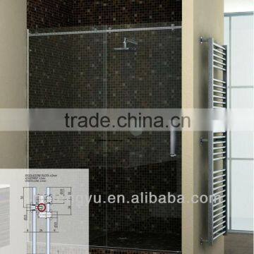 Shower room sliding glass door fitting