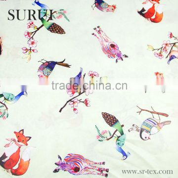 hot sellng polyester fox printed fabric for dress                        
                                                Quality Choice