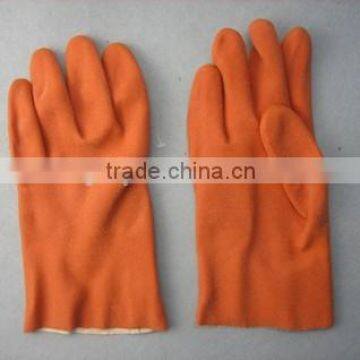 Brown PVC Glove with Terry Cloth Liner