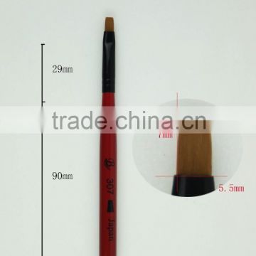 Mini red wooden handle nylon hair gel brush BW-307 Flat s
