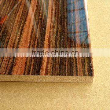 Zebrawood veneer faced MDF board