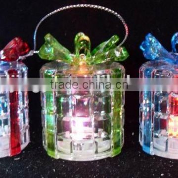 new style acrylic plastic LED glitter light colourful gift box decor