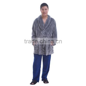 Polyester flannel bathrobe ,man sexy nightwear