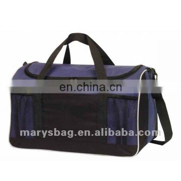 Club Duffel Bag with U Shaped Double Zippered Top Opening