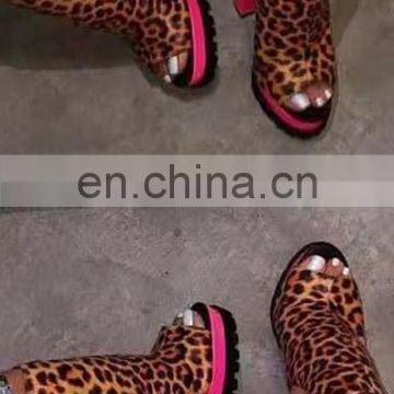 women pu leopard sexy shoes heel rainbow solid color night club shoes sandal heels for women women's boots heel