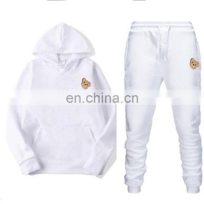Wholesale custom LOGO men's and women's leisure sports and leisure hooded sweater plus size couple jogging suit 2-piece suit