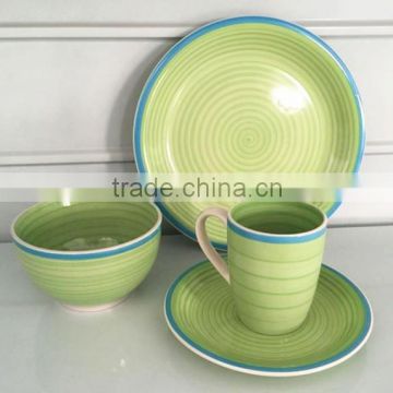 new design stoneware dinnerware, wholesale custom printed stoneware dinnerware set, handprinted stoneware dinner set