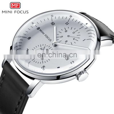 Mini Focus MF0052G Modern Mens Brand Quartz Watch Fashion Leather Watch OEM Logo Custom
