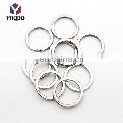 Various Styles engraved Flat Keyring Stainless Steel key chain ring metal Split Key Ring For Accessories Use