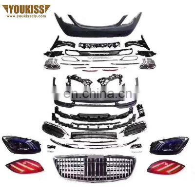 Genuine Body Kits For Benz S Class W222 Modified MBH Style Front Rear Car Bumper with Grille Headlight Taillight Rear Diffuser