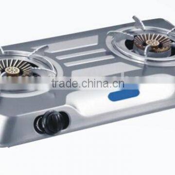 double burner stainless steel gas stove