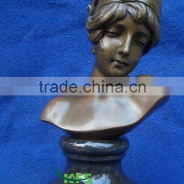 Bronze shy girl bust