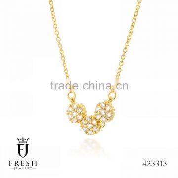 Fashion Gold Plated Necklace - 423313 , Wholesale Gold Plated Jewellery, Gold Plated Jewellery Manufacturer, CZ Cubic Zircon AAA