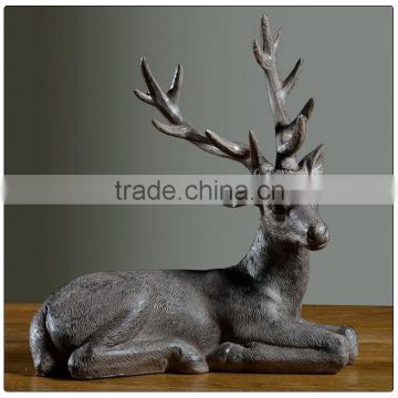 Resin Big size Deer decoration in christmas ,garden figurine of polyresin