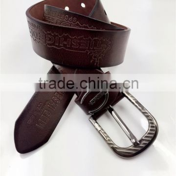 men's pu belt with adjustable buckle/metal plate