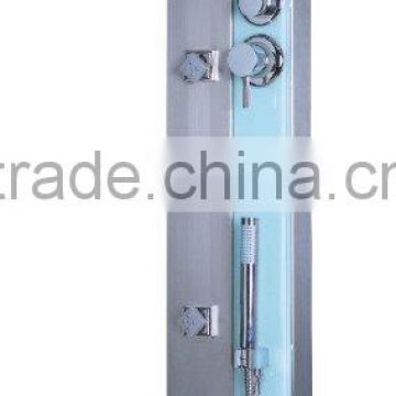 L34 132x22cm glass+stainless steel shower panel