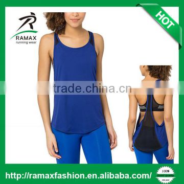 Ramax Custom Women Dri Fit Black Mesh Y Back Tank Tops For Sportswear