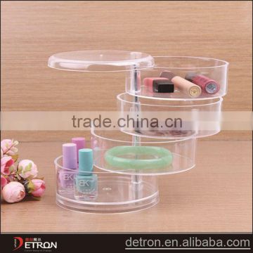 Acrylic storage round cosmetic display stand